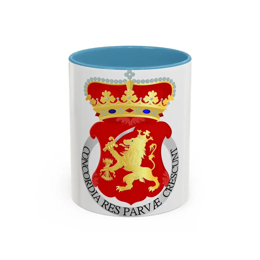 Coat of arms of the Republic of the United Netherlands - Accent Coffee Mug 11oz Light Blue - Go Mug Yourself