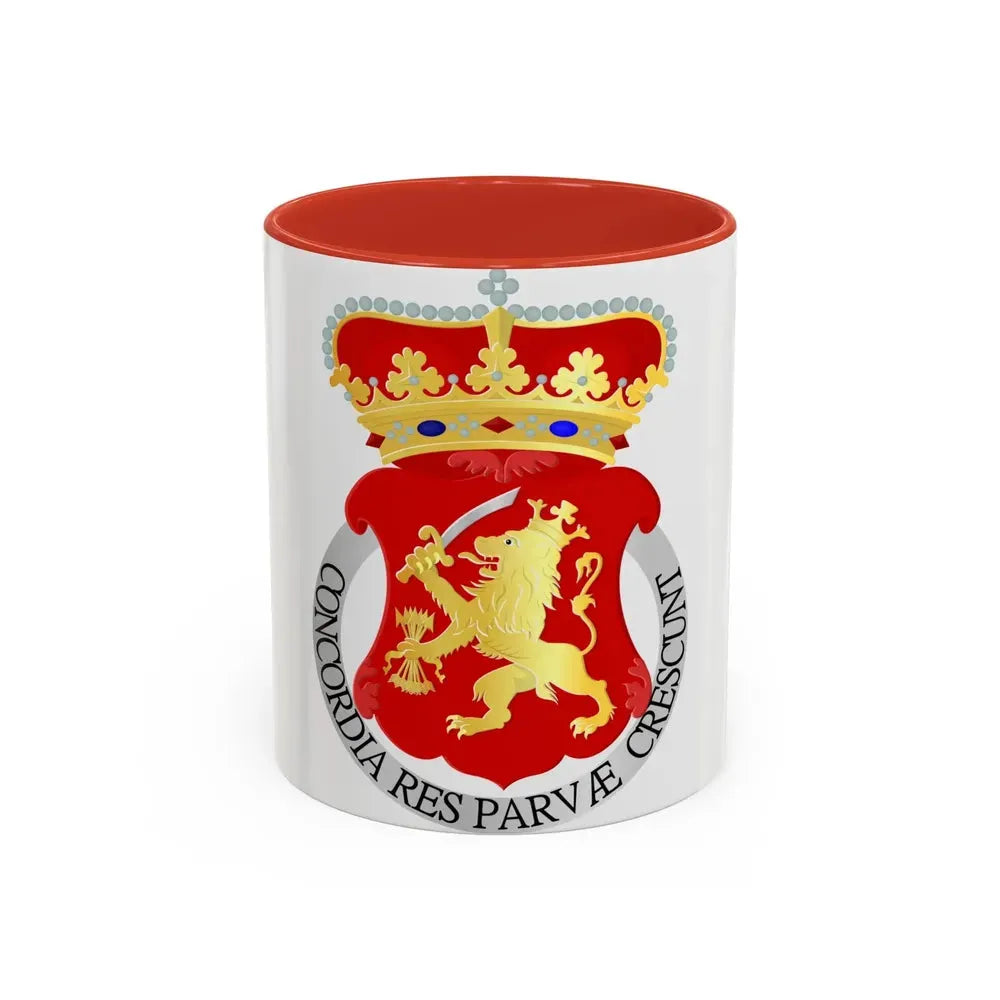 Coat of arms of the Republic of the United Netherlands - Accent Coffee Mug 11oz Red - Go Mug Yourself