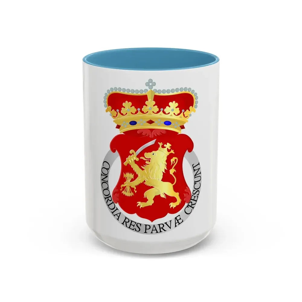 Coat of arms of the Republic of the United Netherlands - Accent Coffee Mug 15oz Light Blue - Go Mug Yourself