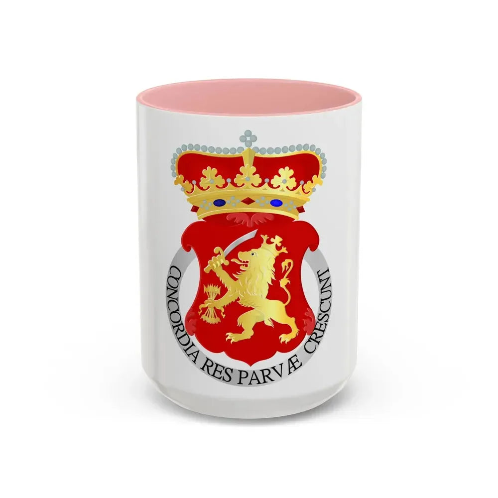 Coat of arms of the Republic of the United Netherlands - Accent Coffee Mug 15oz Pink - Go Mug Yourself