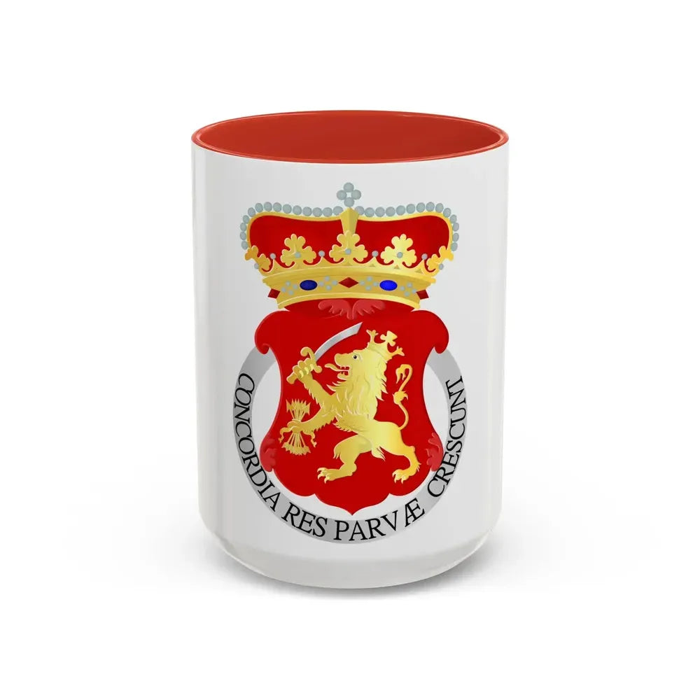 Coat of arms of the Republic of the United Netherlands - Accent Coffee Mug 15oz Red - Go Mug Yourself