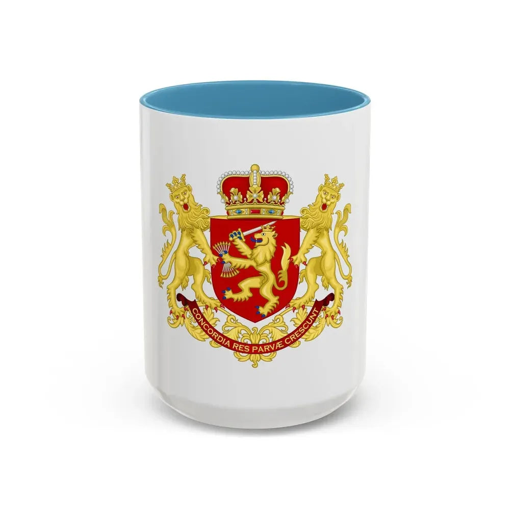 Coat of arms of the republic of the united Netherlands (after 1665) - Accent Coffee Mug 15oz Light Blue - Go Mug Yourself