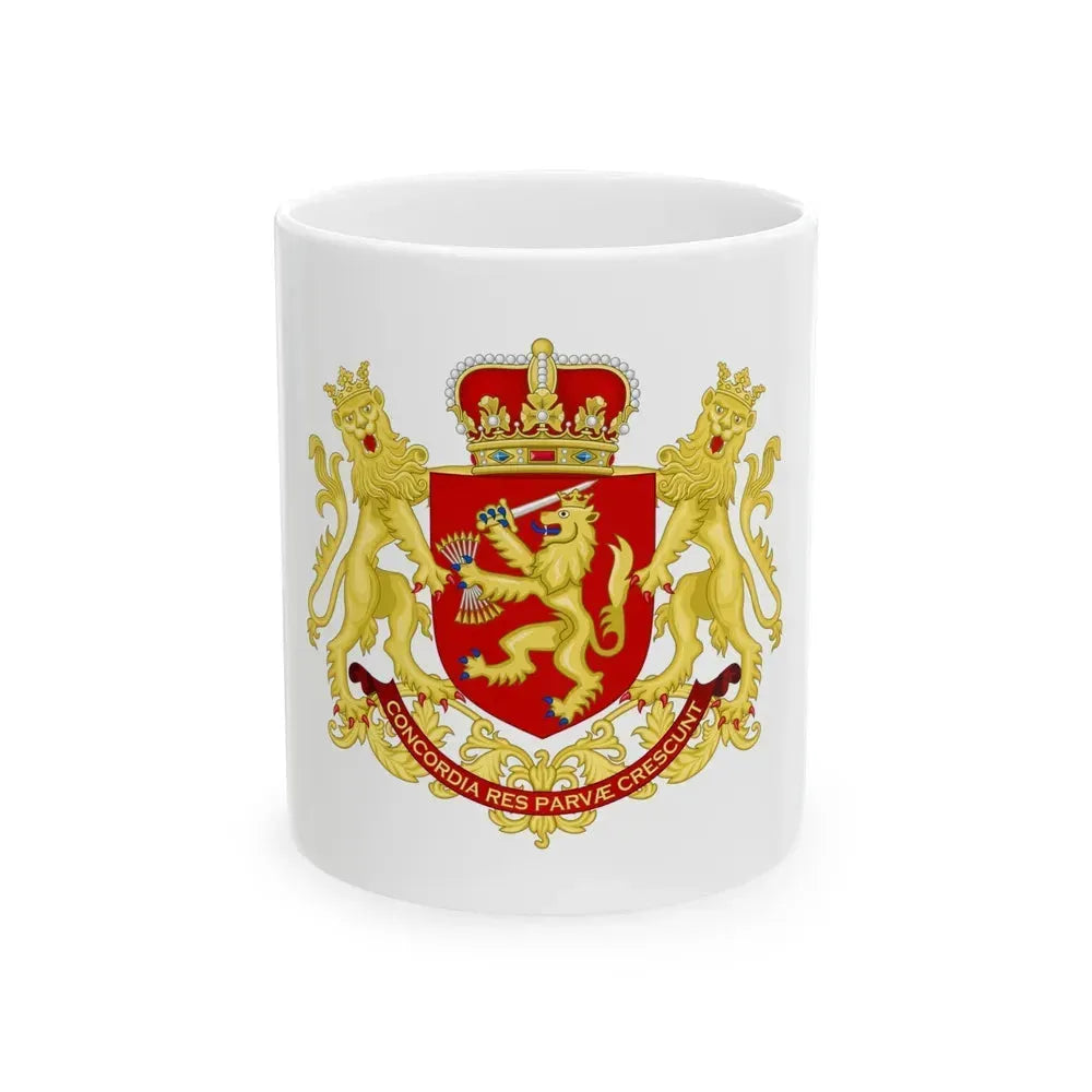 Coat of arms of the republic of the united Netherlands (after 1665) - White Coffee Mug 11oz - Go Mug Yourself