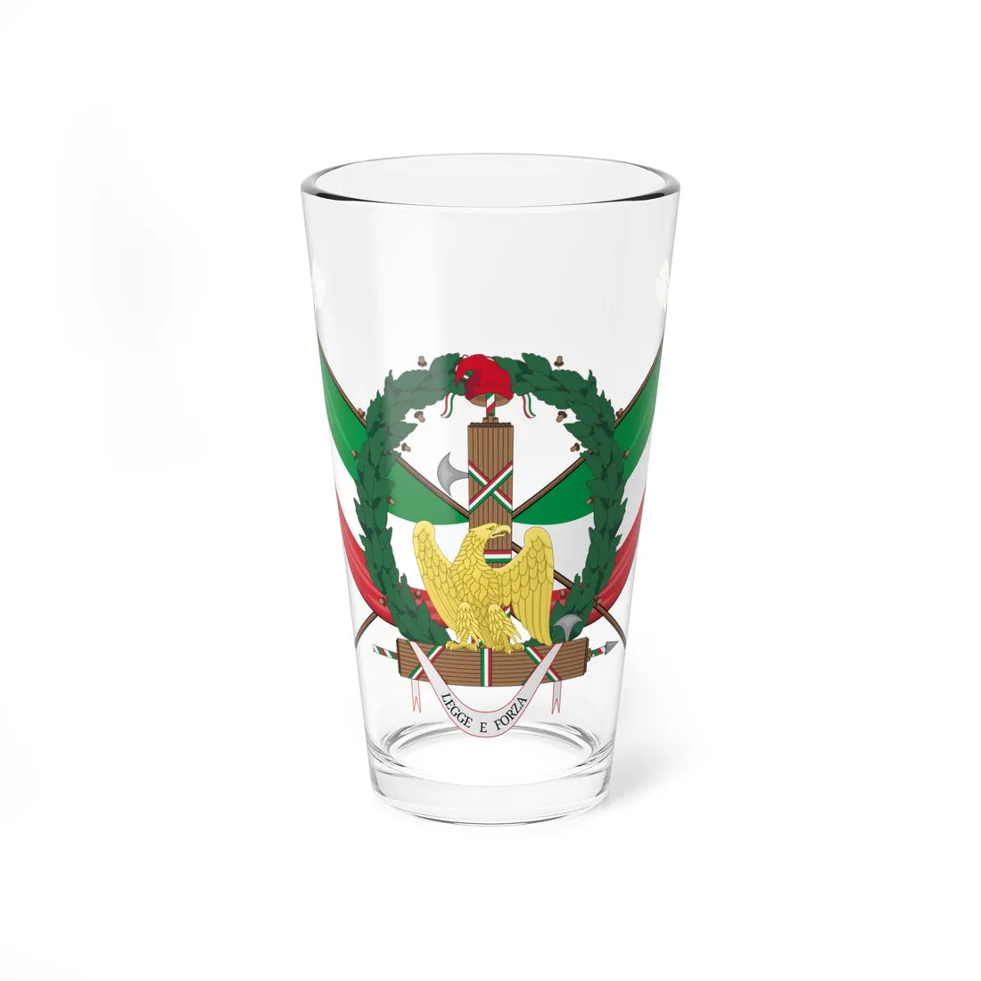 Coat of arms of the Roman Republic 1849 (Italy) (Coat of Arms) Pint Glass 16oz 16oz - Go Mug Yourself
