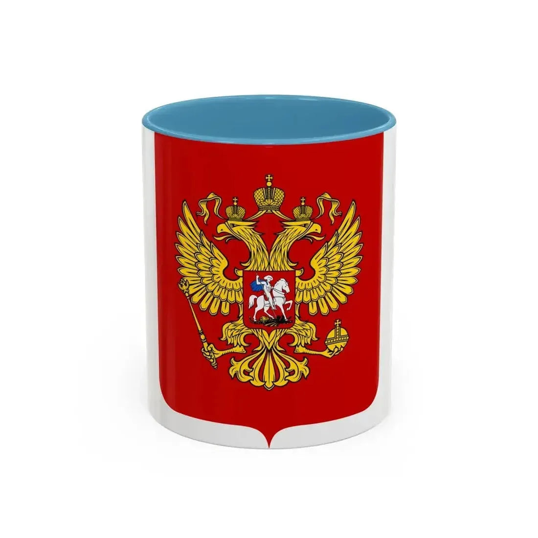 Coat of Arms of the Russian Federation - Accent Coffee Mug 11oz Light Blue - Go Mug Yourself