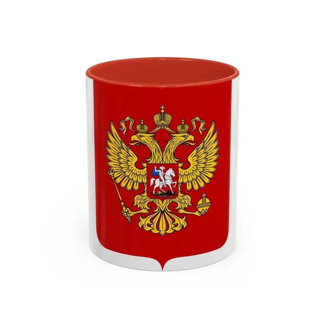 Coat of Arms of the Russian Federation - Accent Coffee Mug 11oz Red - Go Mug Yourself