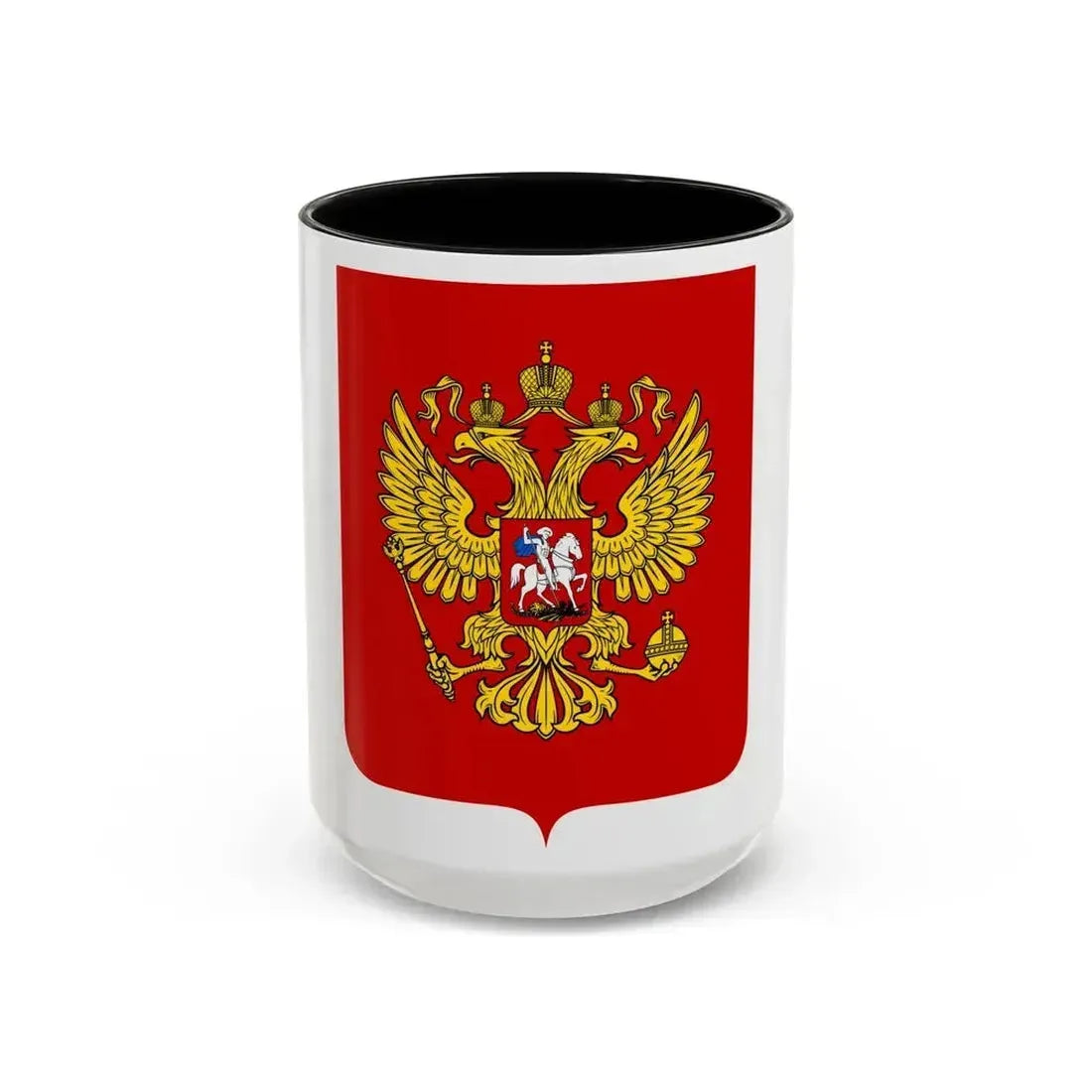 Coat of Arms of the Russian Federation - Accent Coffee Mug 15oz Black - Go Mug Yourself