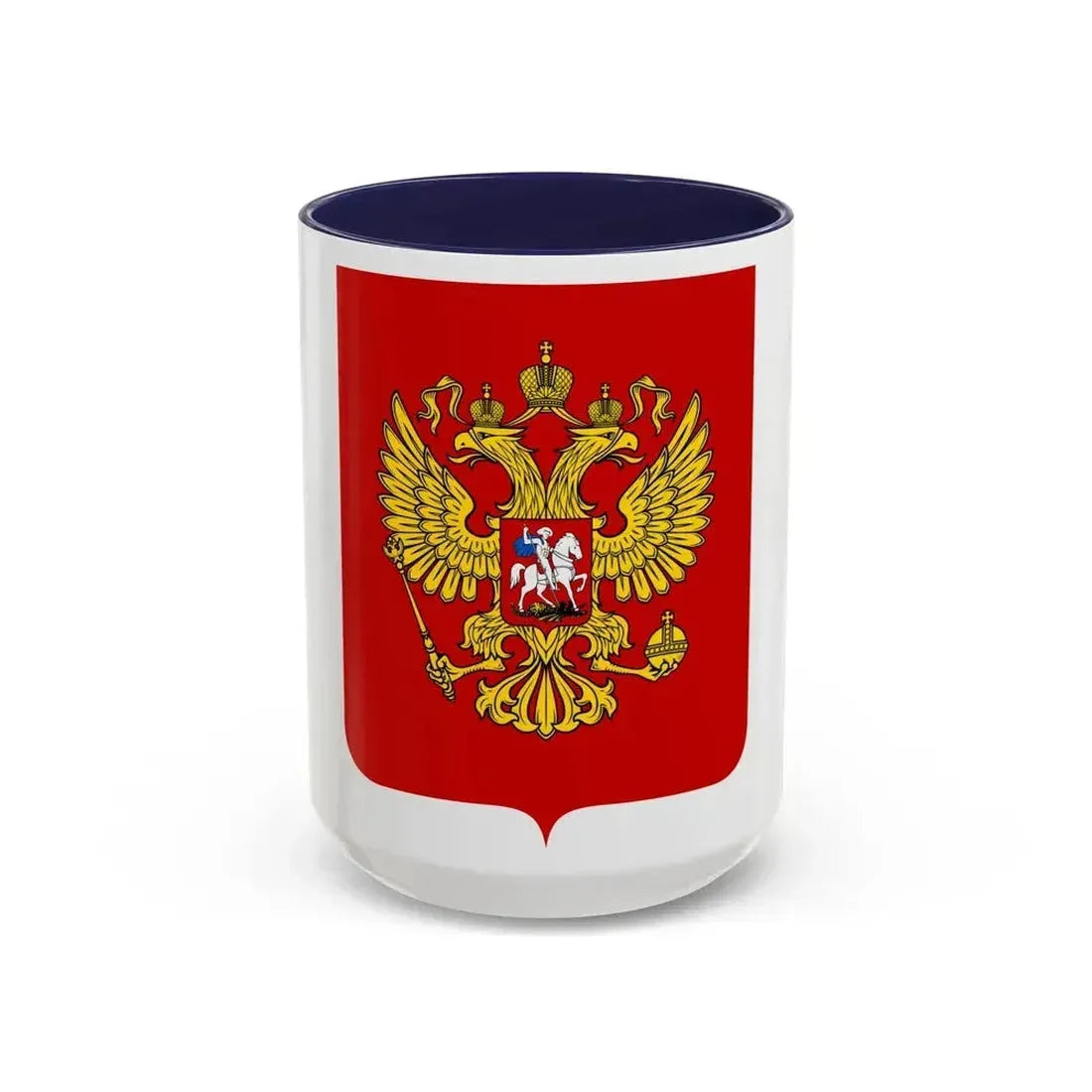 Coat of Arms of the Russian Federation - Accent Coffee Mug 15oz Navy - Go Mug Yourself