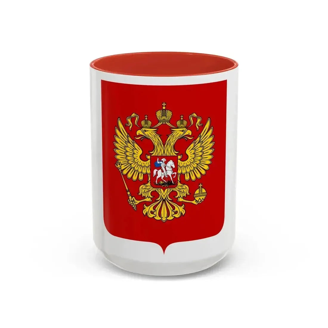 Coat of Arms of the Russian Federation - Accent Coffee Mug 15oz Red - Go Mug Yourself