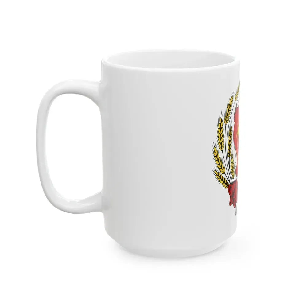 Coat of arms of the Russian Soviet Federative Socialist Republic (1954-1978) - White Coffee Mug - Go Mug Yourself