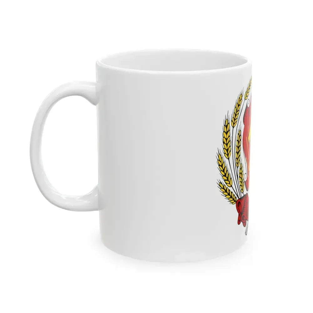 Coat of arms of the Russian Soviet Federative Socialist Republic (1954-1978) - White Coffee Mug - Go Mug Yourself