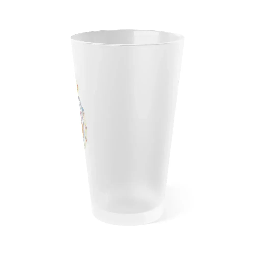 Coat of Arms of the Senate of Spain - Frosted Pint Glass 16oz - Go Mug Yourself
