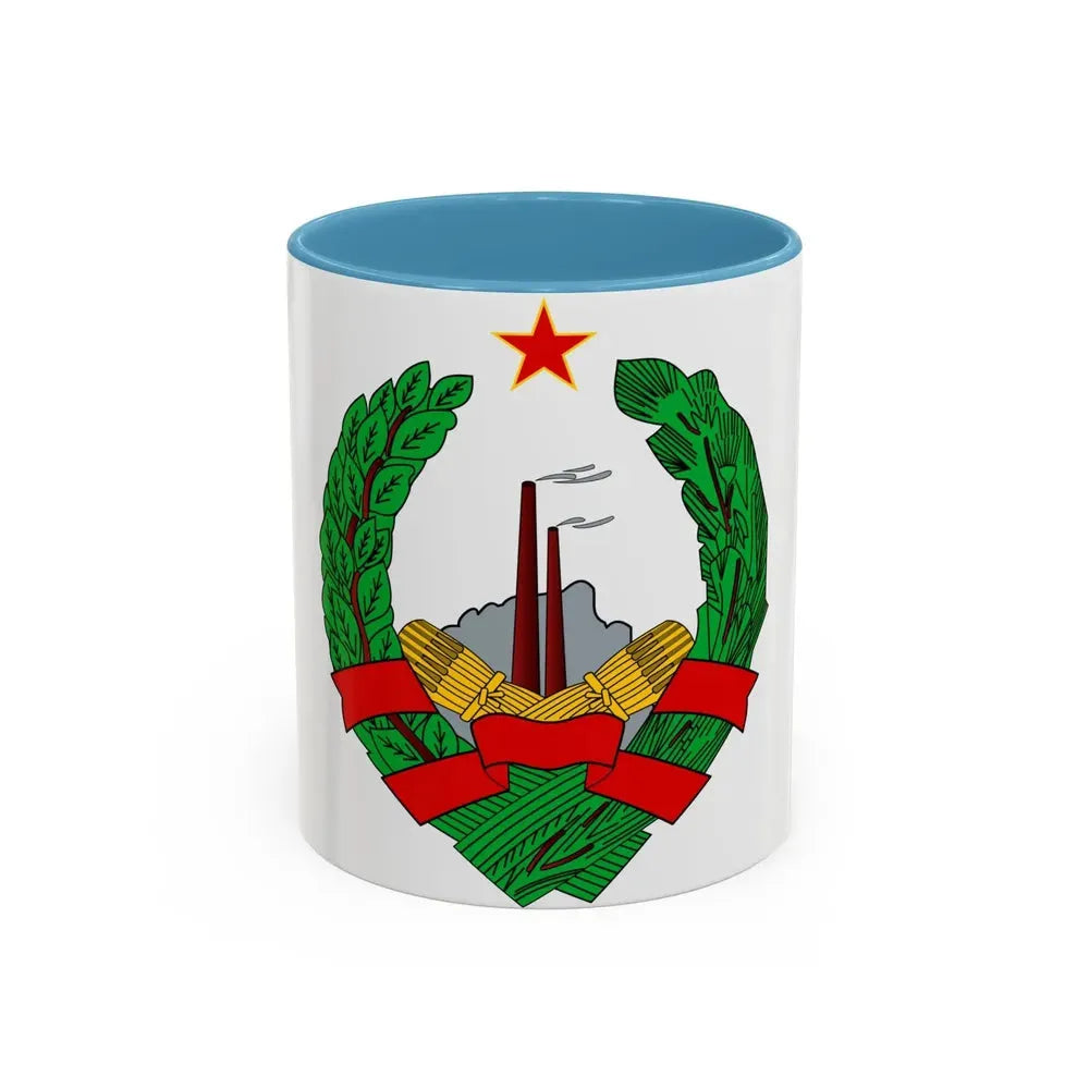 Coat of Arms of the Socialist Republic of Bosnia and Herzegovina - Accent Coffee Mug 11oz Light Blue - Go Mug Yourself