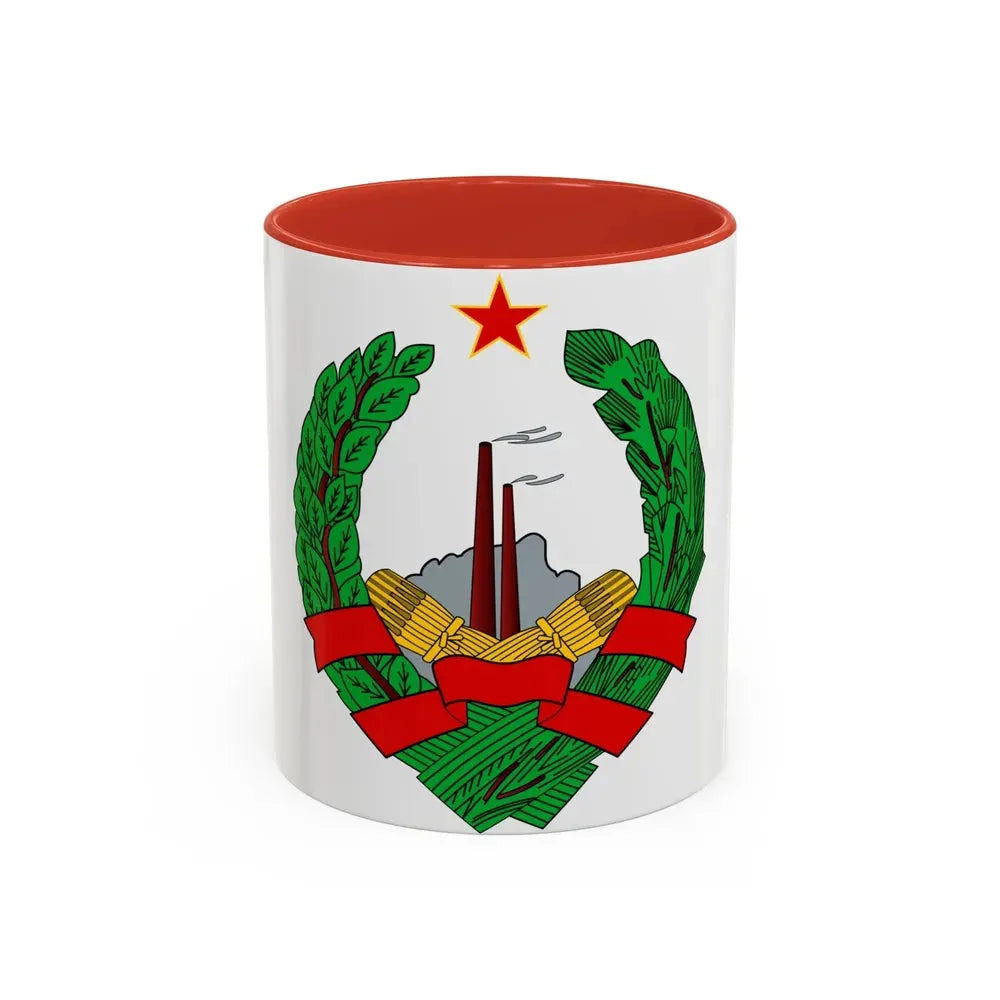 Coat of Arms of the Socialist Republic of Bosnia and Herzegovina - Accent Coffee Mug 11oz Red - Go Mug Yourself