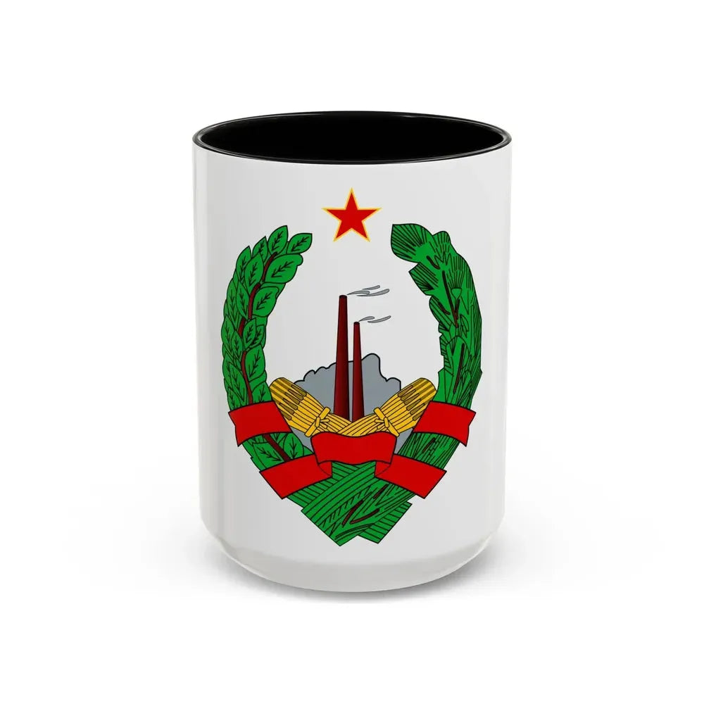 Coat of Arms of the Socialist Republic of Bosnia and Herzegovina - Accent Coffee Mug 15oz Black - Go Mug Yourself