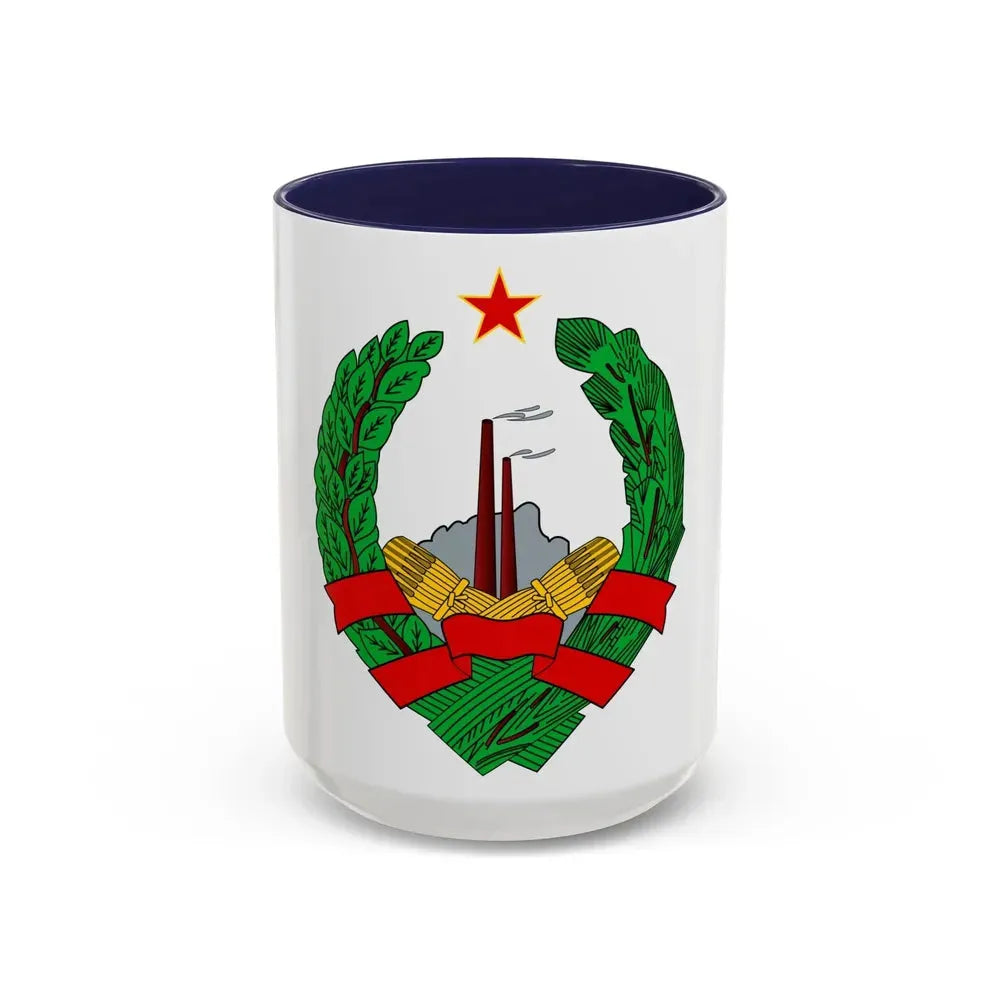 Coat of Arms of the Socialist Republic of Bosnia and Herzegovina - Accent Coffee Mug 15oz Navy - Go Mug Yourself