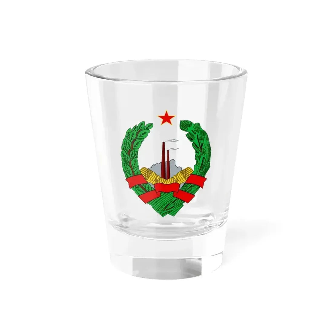 Coat of Arms of the Socialist Republic of Bosnia and Herzegovina - Shot Glass 1.5oz 1.5oz - Go Mug Yourself