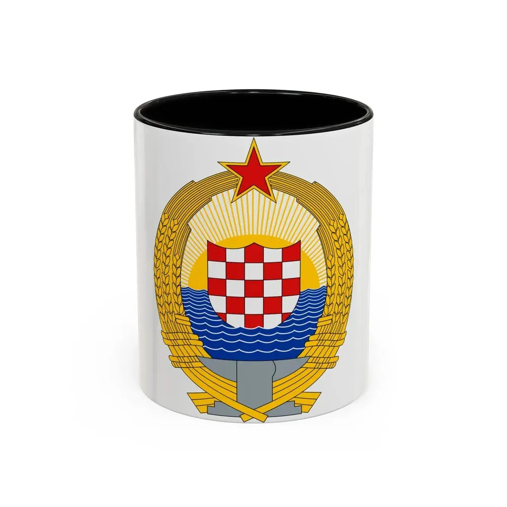 Coat of Arms of the Socialist Republic of Croatia - Accent Coffee Mug 11oz Black - Go Mug Yourself