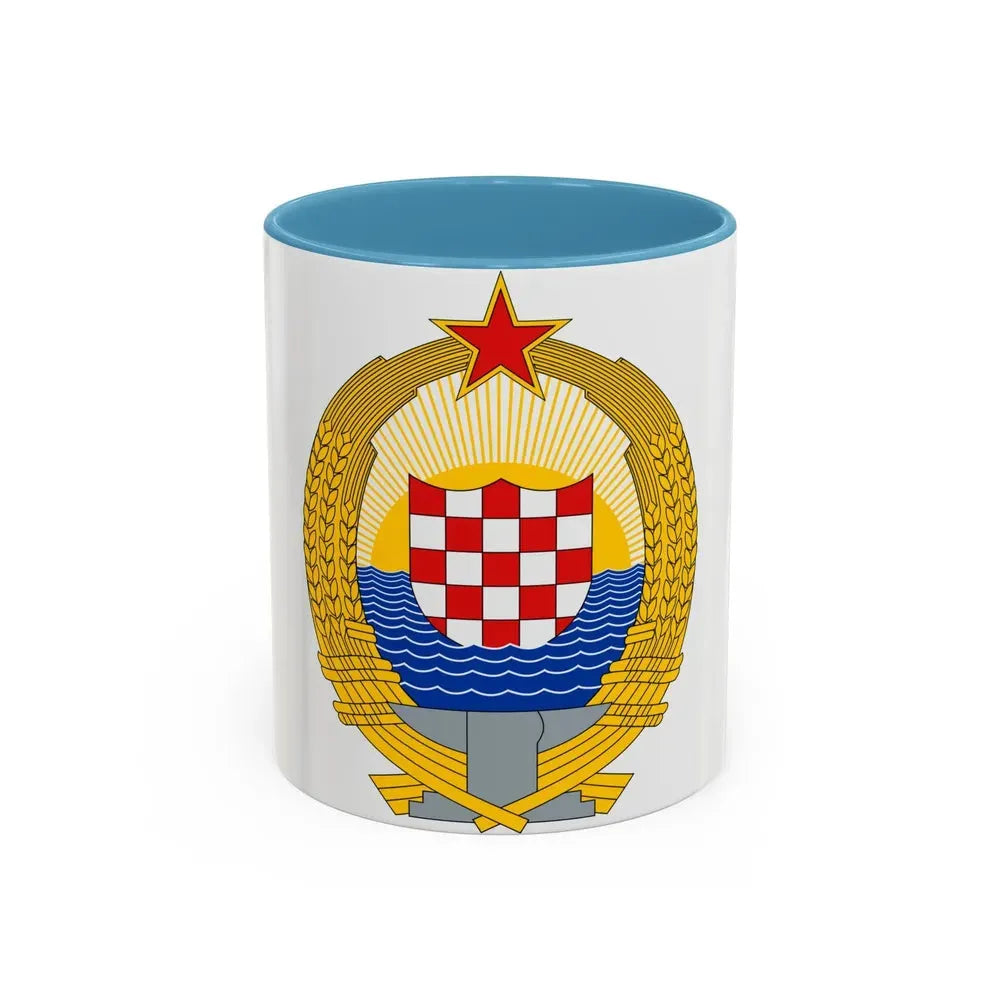 Coat of Arms of the Socialist Republic of Croatia - Accent Coffee Mug 11oz Light Blue - Go Mug Yourself