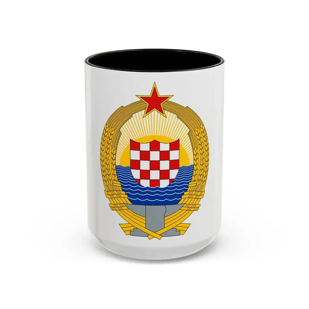Coat of Arms of the Socialist Republic of Croatia - Accent Coffee Mug 15oz Black - Go Mug Yourself