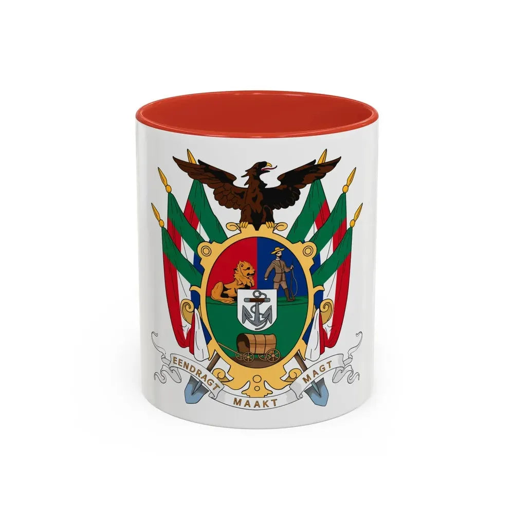 Coat of arms of the South African Republic - Accent Coffee Mug 11oz Red - Go Mug Yourself