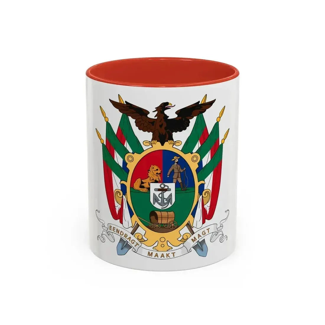 Coat of arms of the South African Republic - Accent Coffee Mug 11oz Red - Go Mug Yourself
