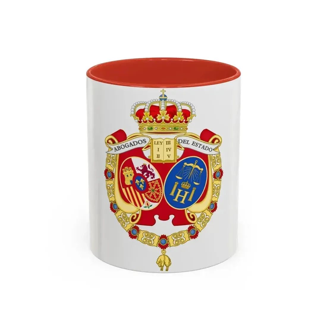 Coat of Arms of the Spanish Legal Representatives of the State - Accent Coffee Mug 11oz Red - Go Mug Yourself