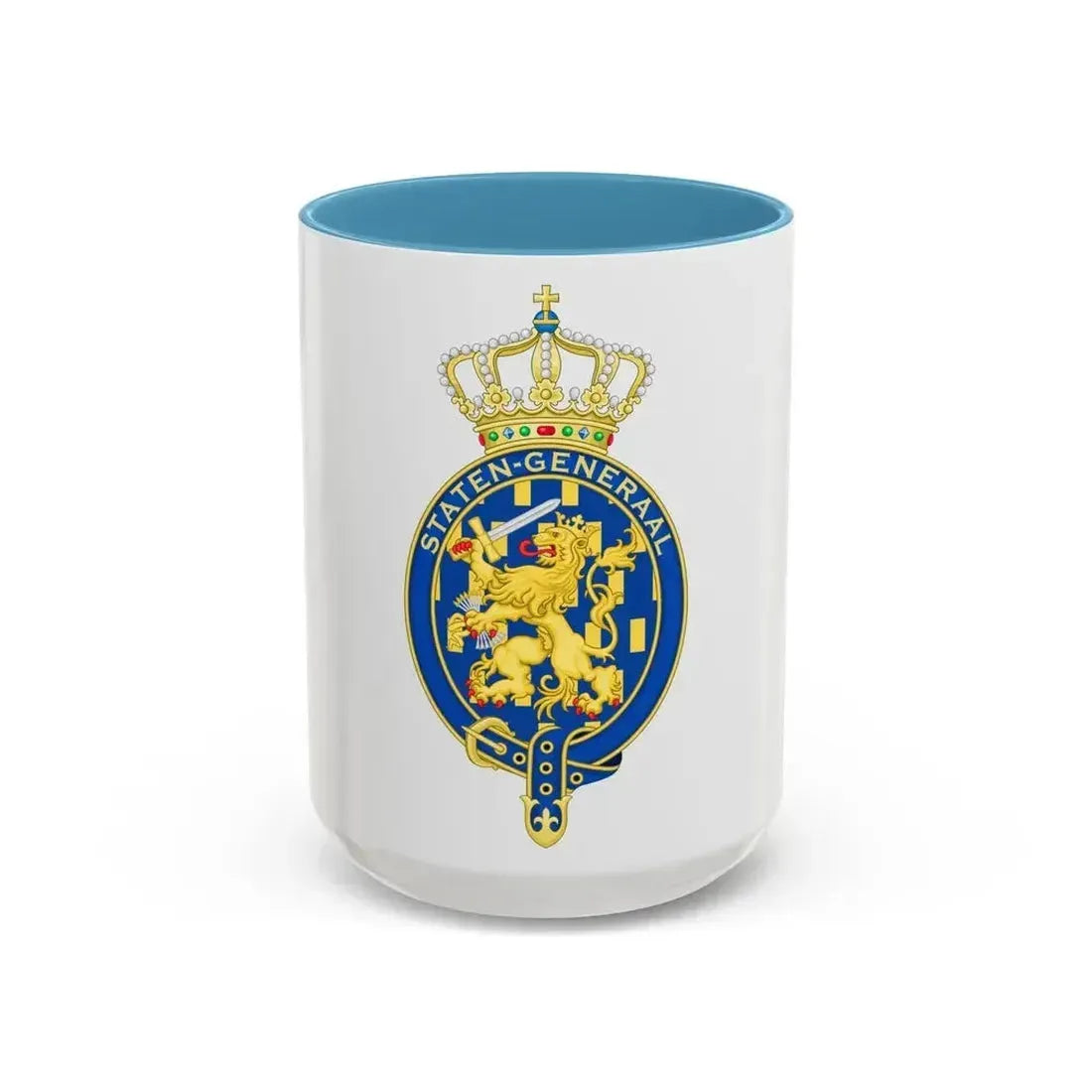 Coat of arms of the Staten Generaal - Accent Coffee Mug 15oz Light Blue - Go Mug Yourself