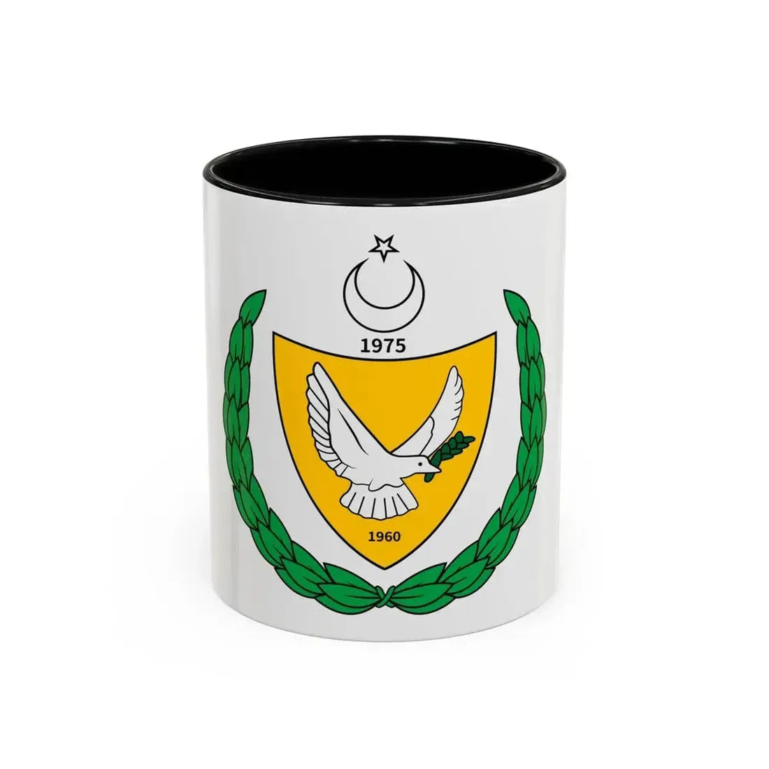 Coat of arms of the Turkish Federated State of Cyprus - Accent Coffee Mug 11oz Black - Go Mug Yourself
