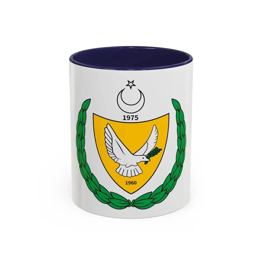 Coat of arms of the Turkish Federated State of Cyprus - Accent Coffee Mug 11oz Navy - Go Mug Yourself