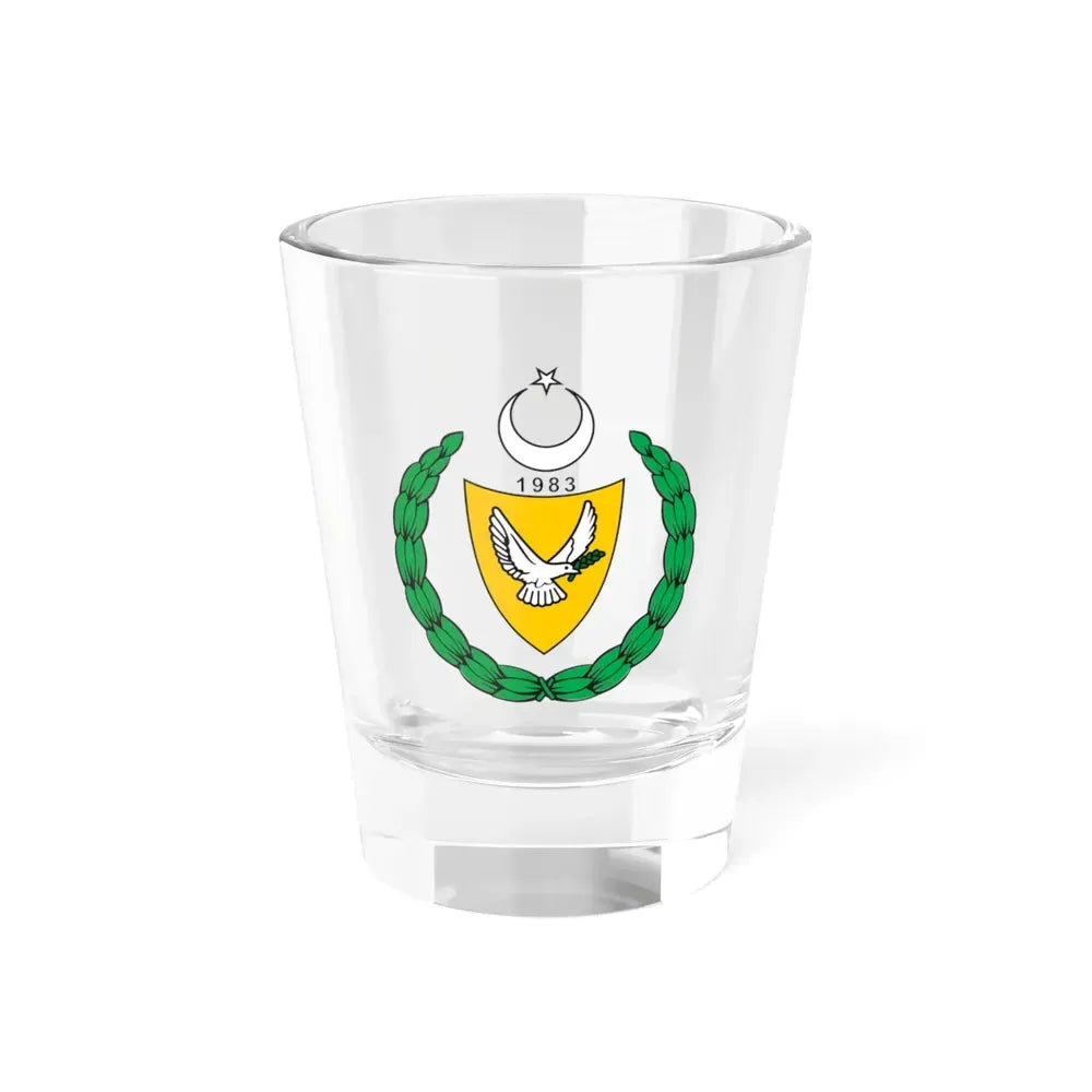 Coat of arms of the Turkish Republic of Northern Cyprus (1983-2007) - Shot Glass 1.5oz 1.5oz - Go Mug Yourself