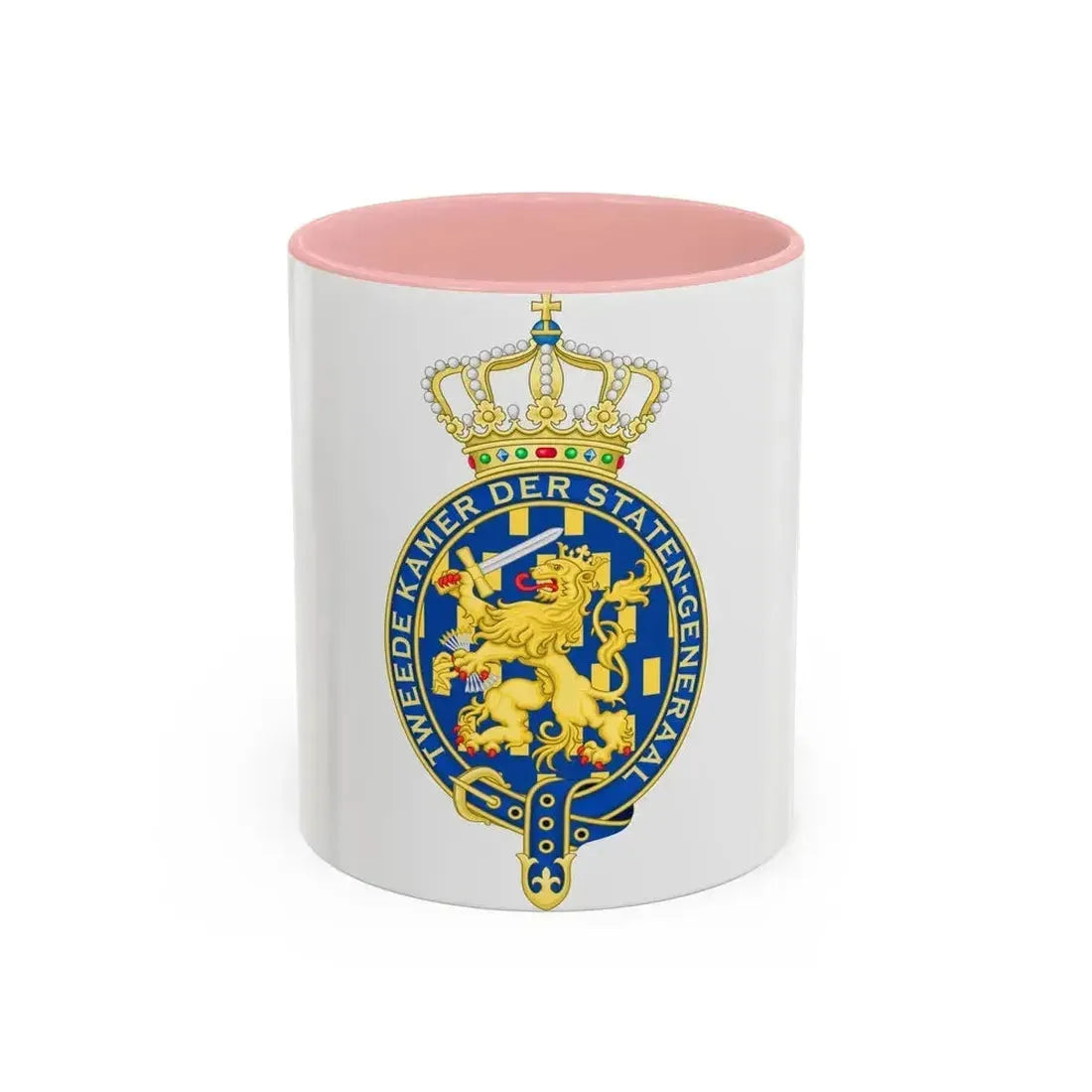 Coat of arms of the Tweede Kamer - Accent Coffee Mug 11oz Pink - Go Mug Yourself