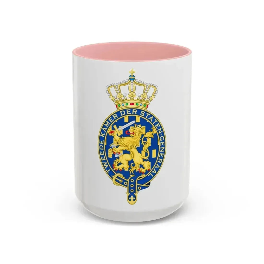 Coat of arms of the Tweede Kamer - Accent Coffee Mug 15oz Pink - Go Mug Yourself