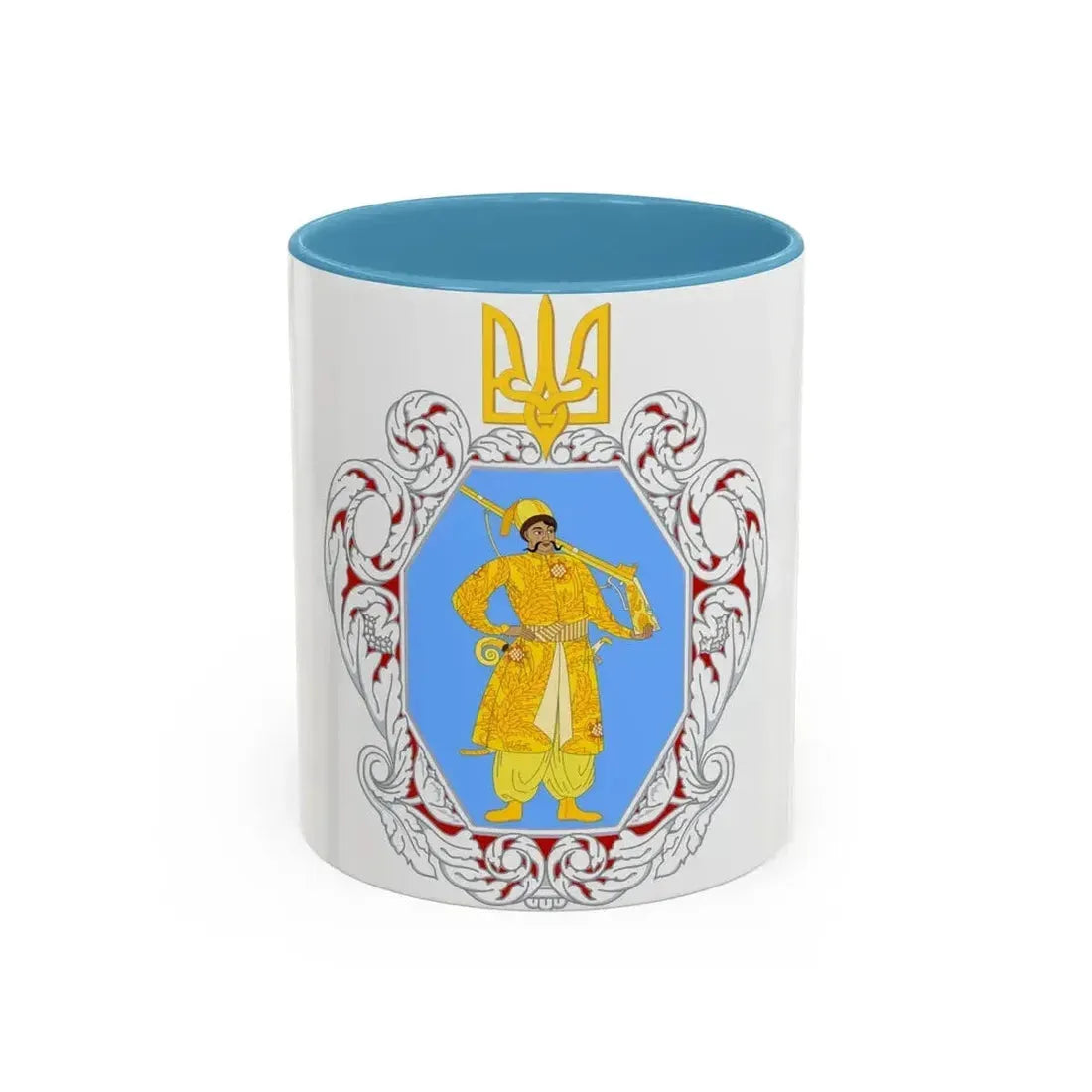 Coat of Arms of the Ukrainian State - Accent Coffee Mug 11oz Light Blue - Go Mug Yourself