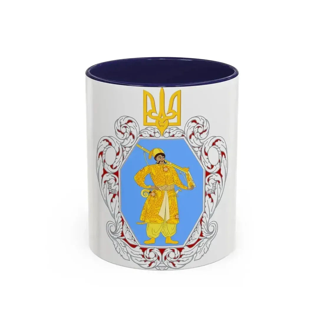 Coat of Arms of the Ukrainian State - Accent Coffee Mug 11oz Navy - Go Mug Yourself