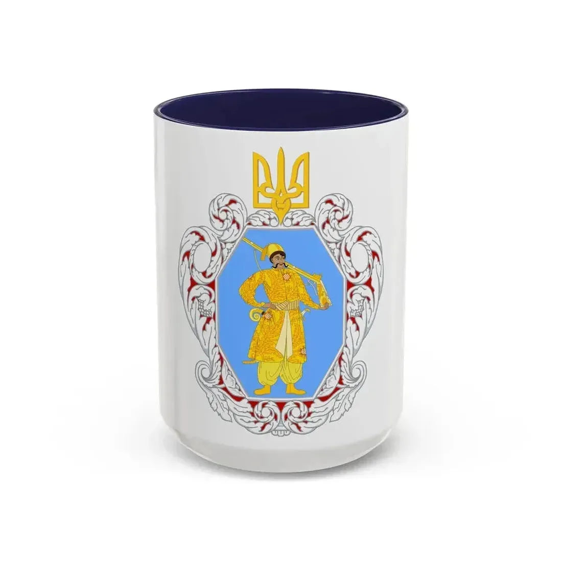 Coat of Arms of the Ukrainian State - Accent Coffee Mug 15oz Navy - Go Mug Yourself