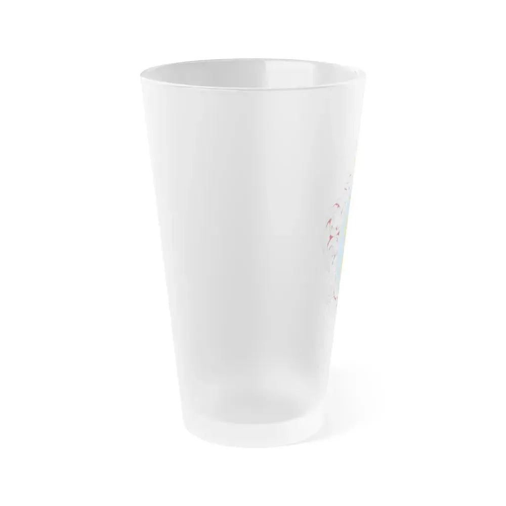 Coat of Arms of the Ukrainian State - Frosted Pint Glass 16oz - Go Mug Yourself