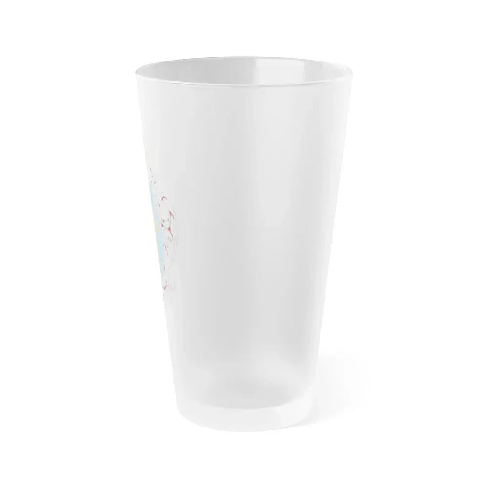 Coat of Arms of the Ukrainian State - Frosted Pint Glass 16oz - Go Mug Yourself