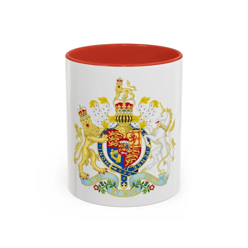 Coat of Arms of the United Kingdom (1801-1816) - Accent Coffee Mug 11oz Red - Go Mug Yourself