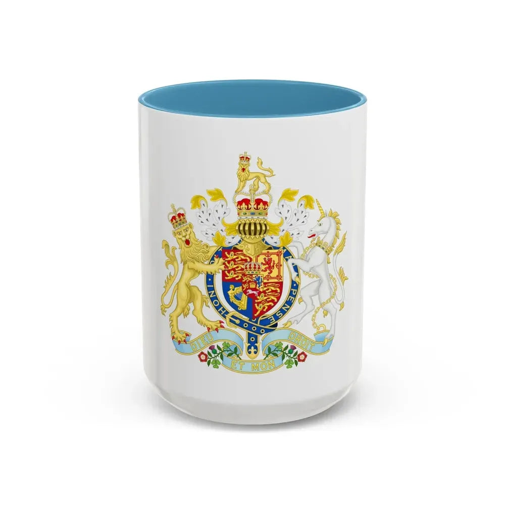 Coat of Arms of the United Kingdom (1816-1837) - Accent Coffee Mug 15oz Light Blue - Go Mug Yourself