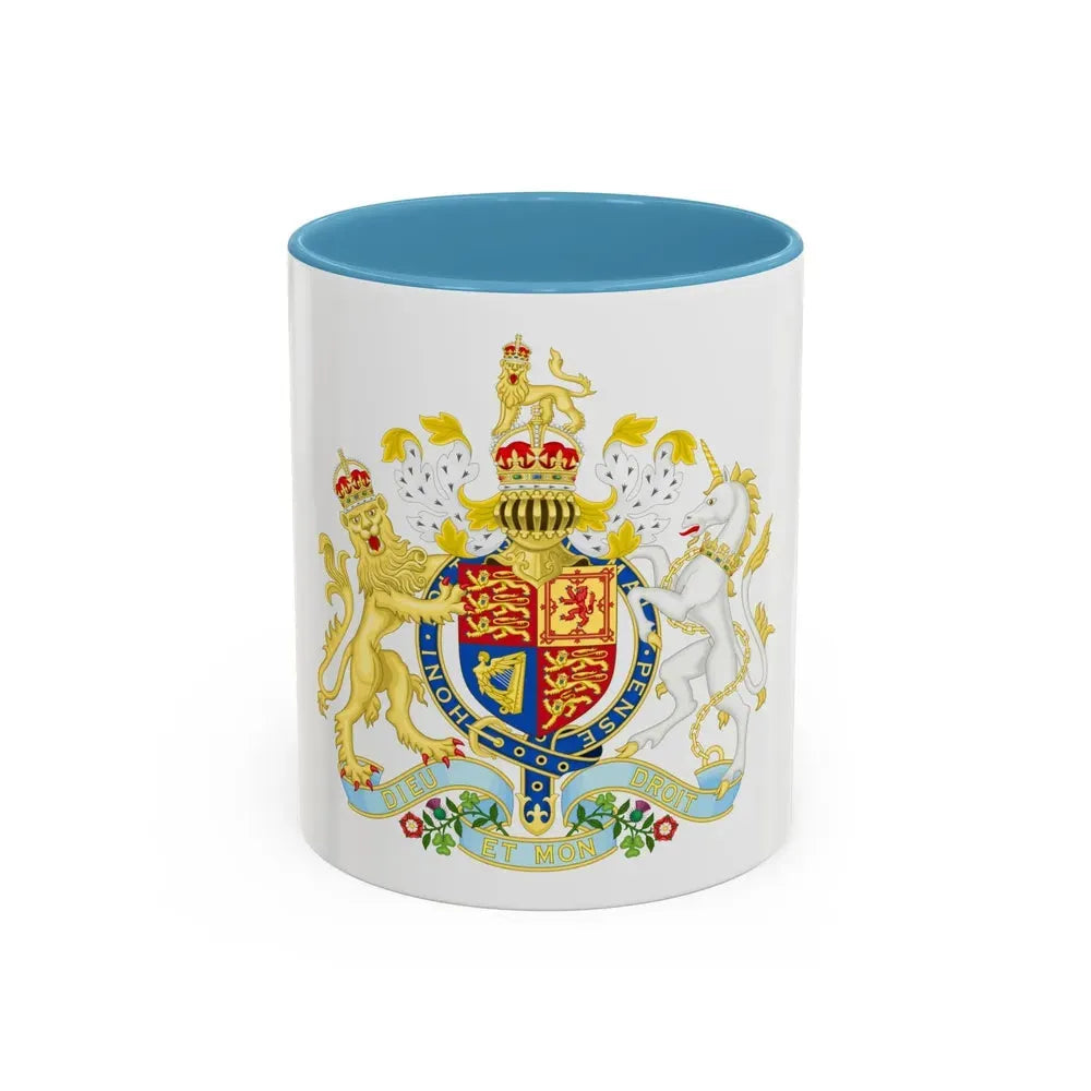 Coat of arms of the United Kingdom (1901-1952) - Accent Coffee Mug 11oz Light Blue - Go Mug Yourself