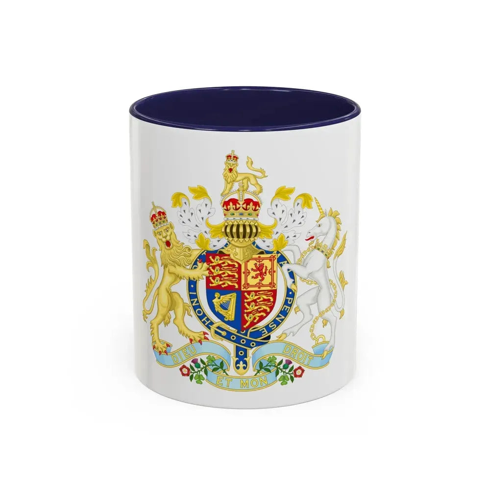Coat of arms of the United Kingdom (1901-1952) - Accent Coffee Mug 11oz Navy - Go Mug Yourself