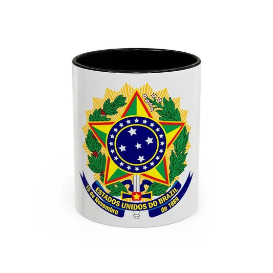 Coat of arms of the United States of Brazil - Accent Coffee Mug 11oz Black - Go Mug Yourself
