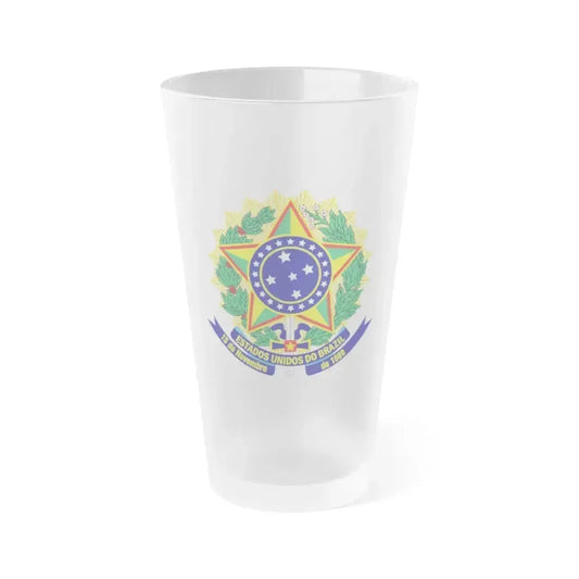 Coat of arms of the United States of Brazil - Frosted Pint Glass 16oz 16oz Frosted - Go Mug Yourself