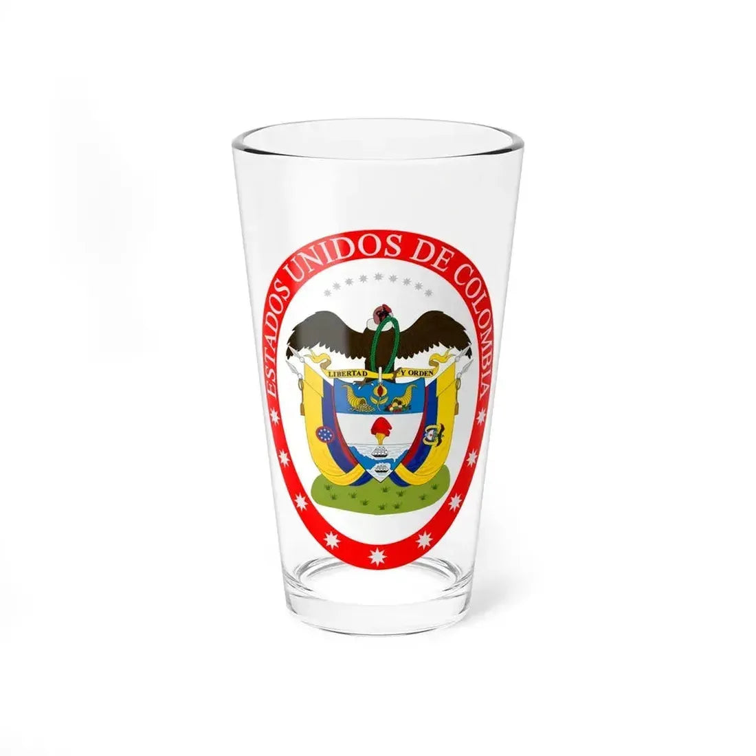 Coat of arms of the United States of Colombia - Pint Glass 16oz 16oz - Go Mug Yourself