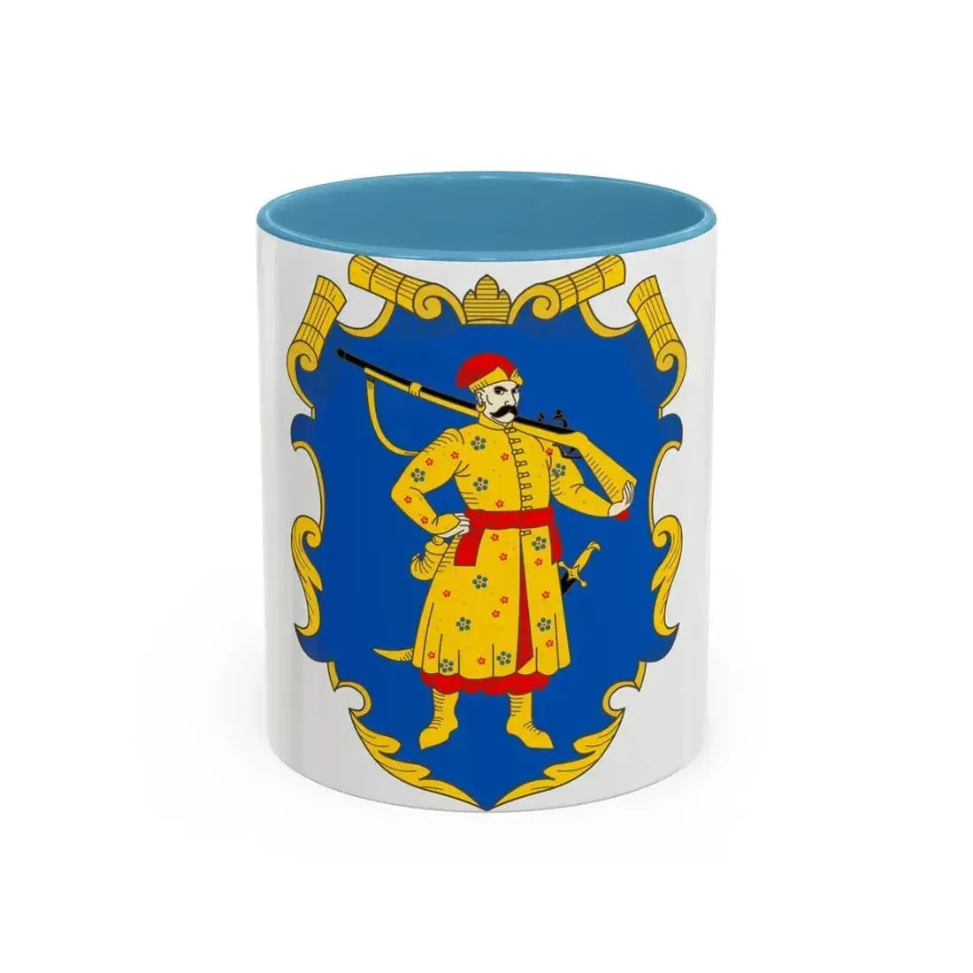 Coat of arms of the Zaporozhian Host - Accent Coffee Mug 11oz Light Blue - Go Mug Yourself