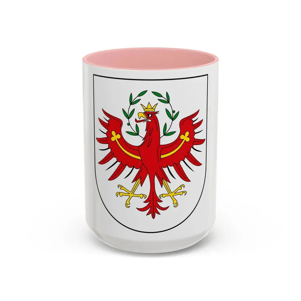 Coat of Arms of Tirol Austria - Accent Coffee Mug 15oz Pink - Go Mug Yourself