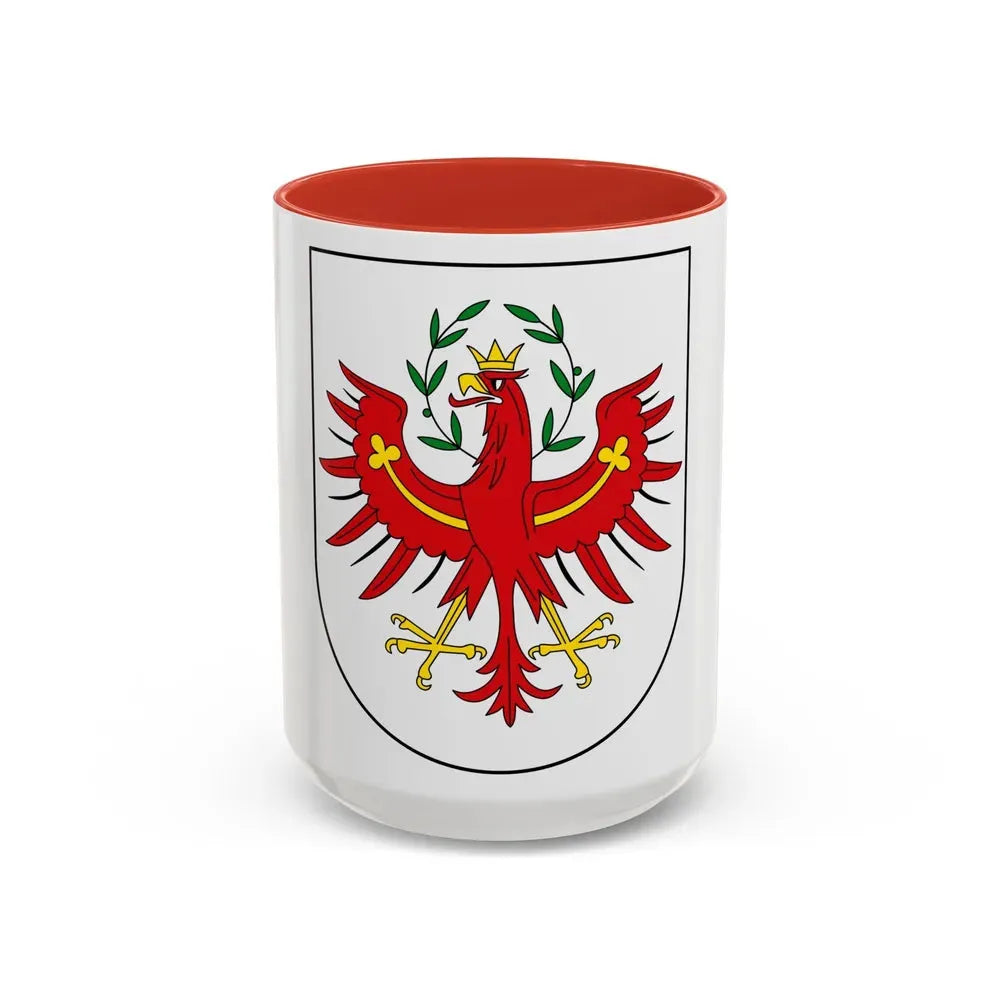 Coat of Arms of Tirol Austria - Accent Coffee Mug 15oz Red - Go Mug Yourself