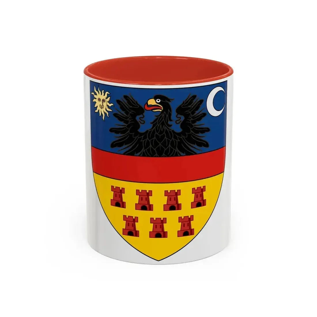 Coat of arms of Transylvania - Accent Coffee Mug 11oz Red - Go Mug Yourself