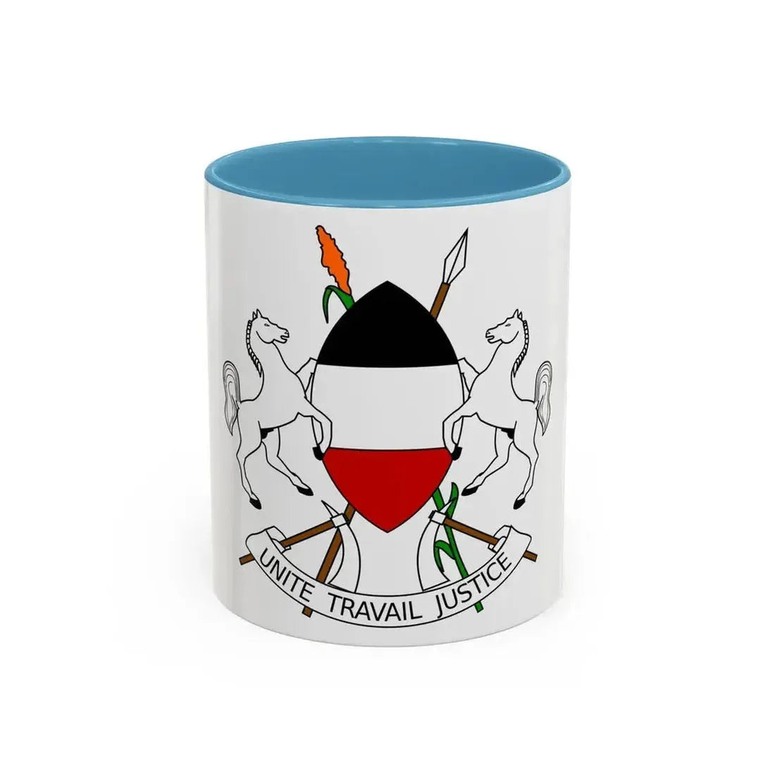 Coat of arms of Upper Volta (1967-1984) - Accent Coffee Mug 11oz Light Blue - Go Mug Yourself